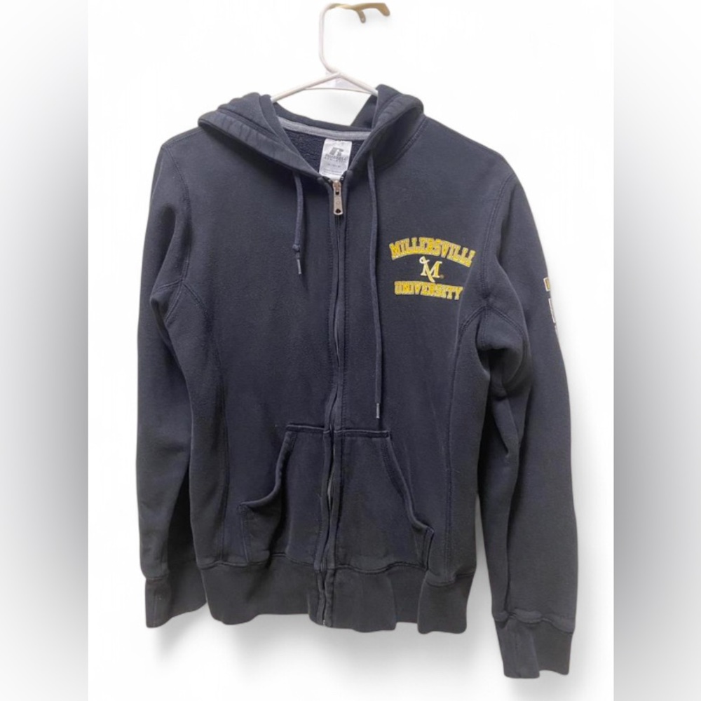 Russell Athletic Millersville University Marauders Black & Yellow Zip-Up Hoodie